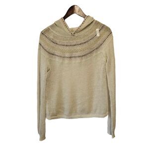 Anthropologie Moth Hoodie Sweater Wool/Mohair‎ Pale Green LARGE